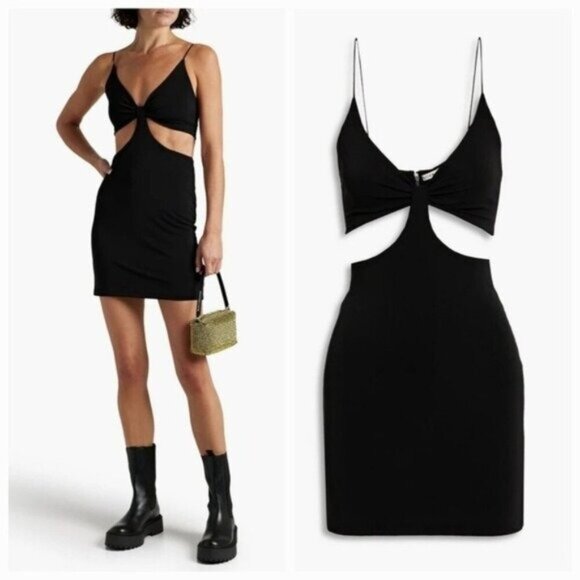 Alice + Olivia Havana Cutout Mini Dress 6 Black - Picture 1 of 8